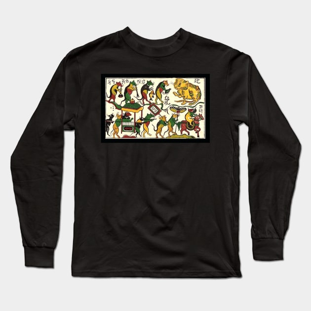 Rat's wedding - Vietnam folk art Long Sleeve T-Shirt by SkyisBright